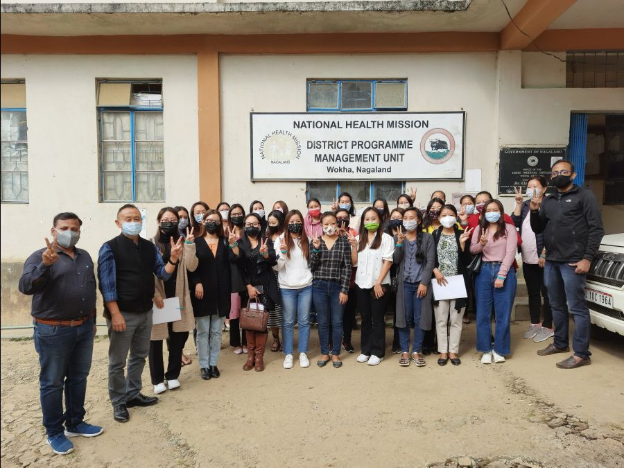 Deputy Chief Medical Officer Wokha, Dr Zuben Kikon, Vitamin Angels Team members and health workers at the orientation programme on Vitamin A conducted at CMO Conference hall, Wokha. (Photo Courtesy: CMO office Wokha)